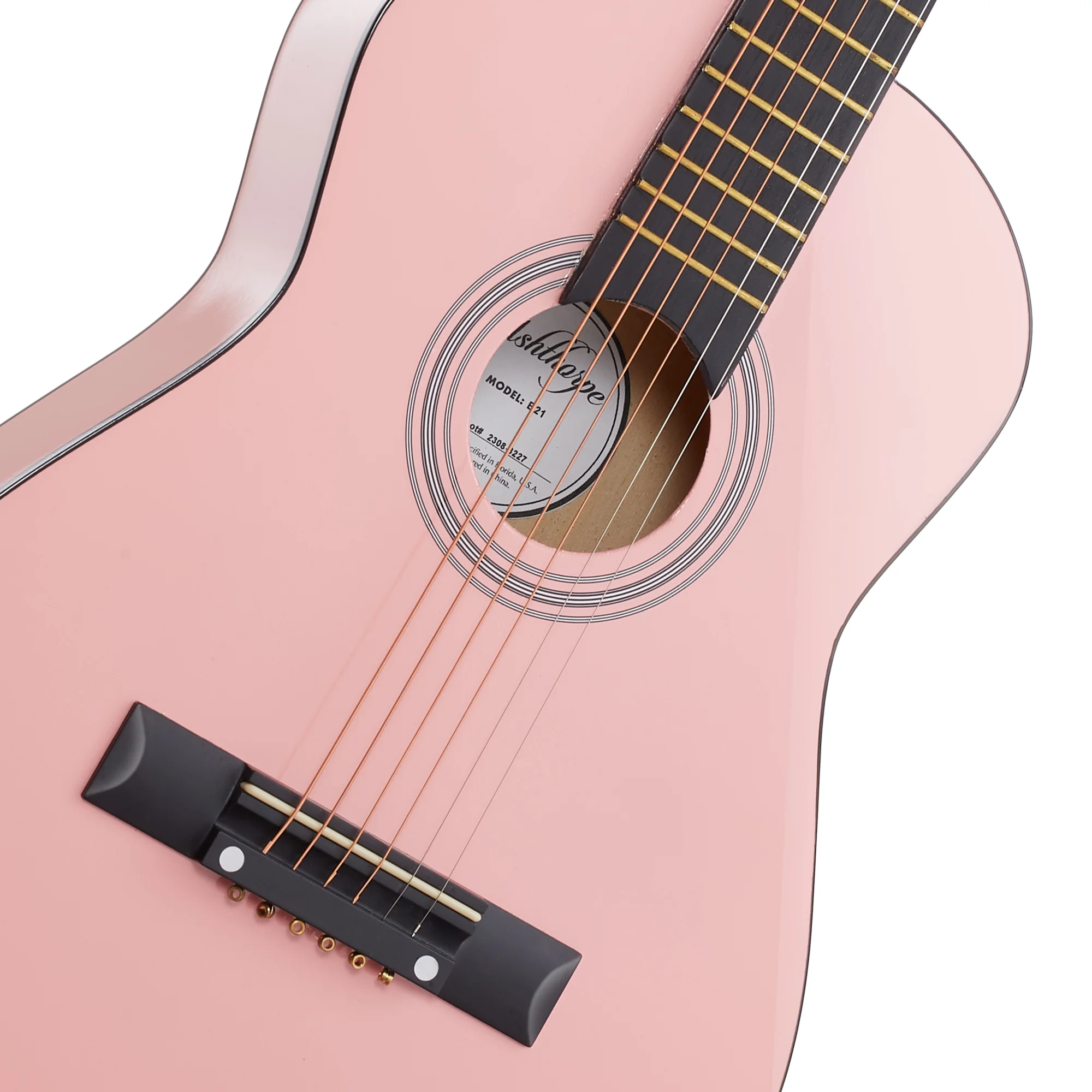Ashthorpe 30-Inch Beginner Acoustic Guitar Starter Package, Pink