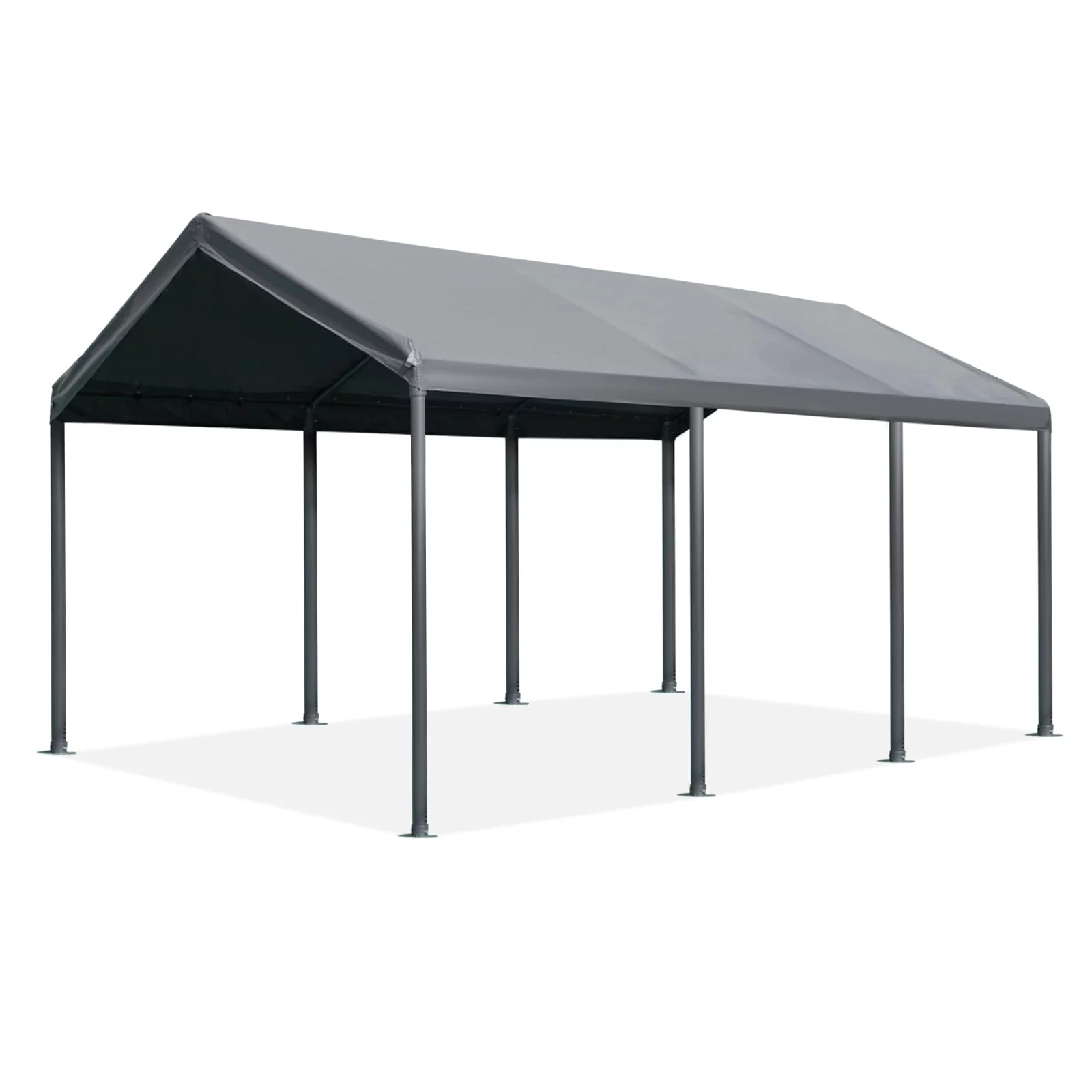 Gardesol Carport, 10' x 20' Heavy Duty Portable Garage All Season Car Canopy for Auto Boat Party Camping, 8 Legs, Gray