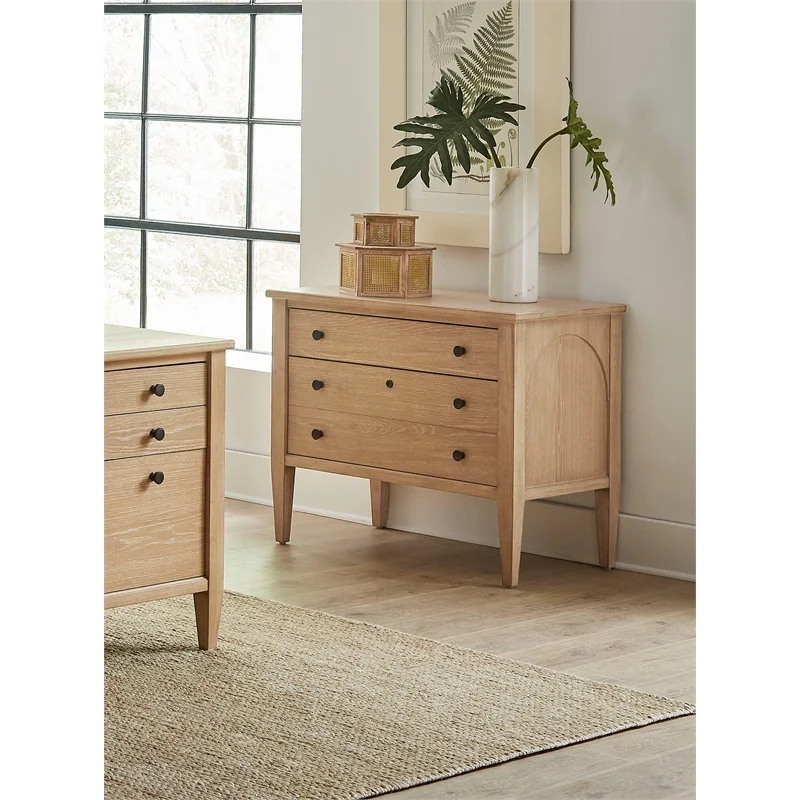 Modern Wood Lateral File Storage File Drawer Office Fully Assembled Light Brown