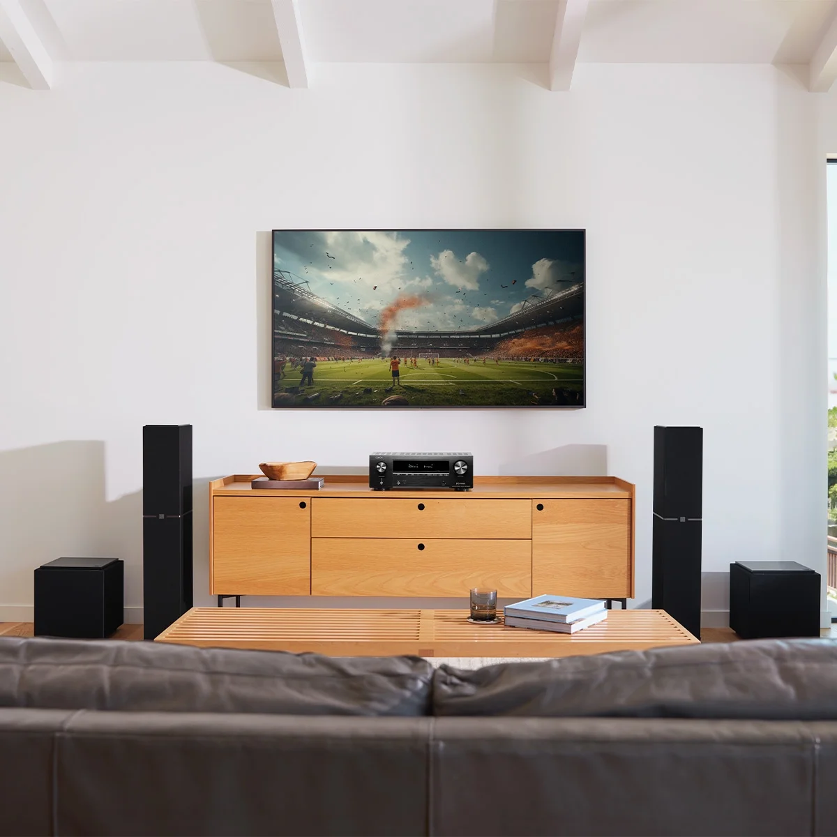 Denon AVRX1800H 7.2 Channel 8K Home Theater Receiver with Dolby Atmos, HEOS Built-In, and Audyssey Room Correction