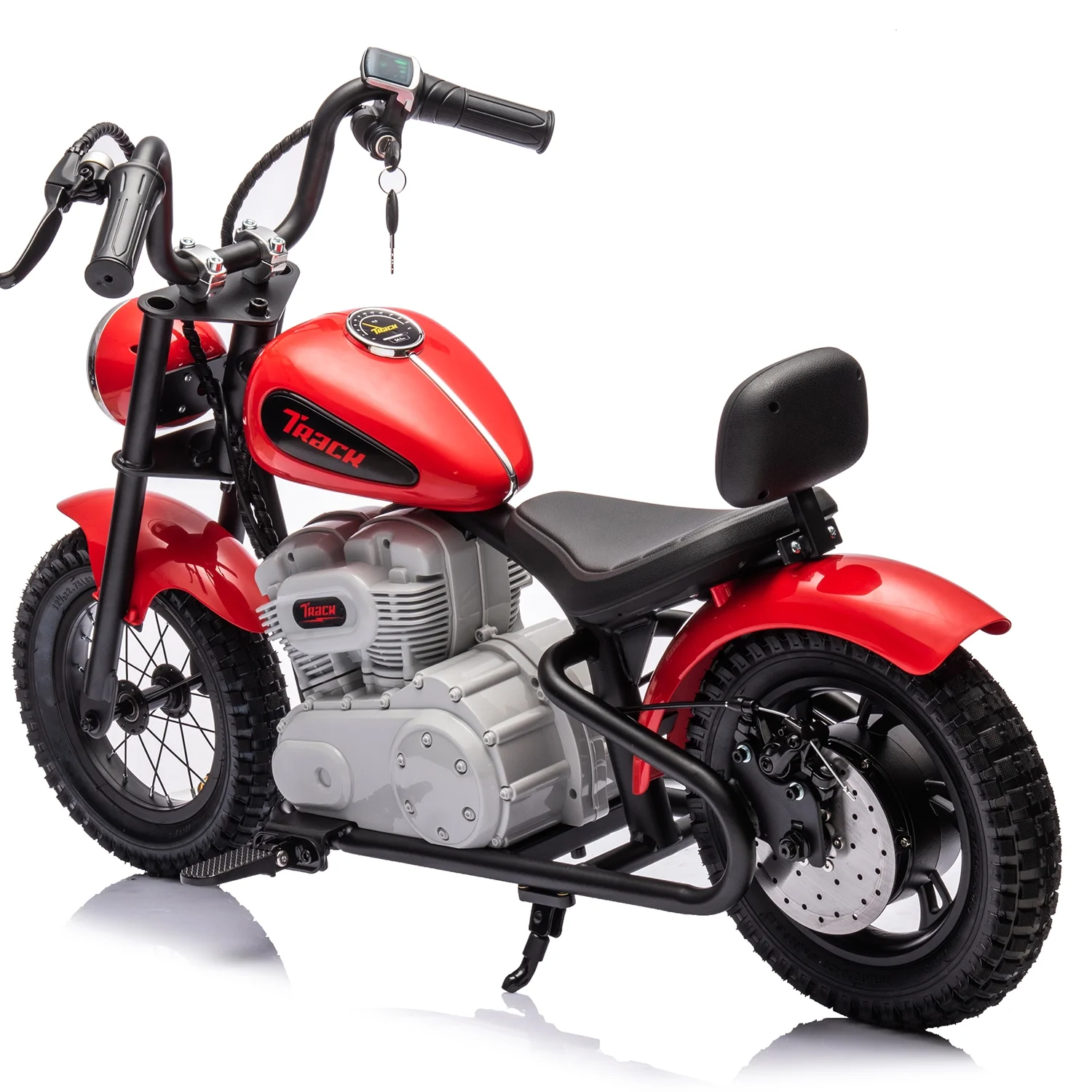 Track 7 24V Eletric Dirt Bike for kids, Ride on Motorcycle with Twist Grip Throttle, Hand-Operated Dual Brakes, Speed Up to 10 MPH, for Age 8-12, Red