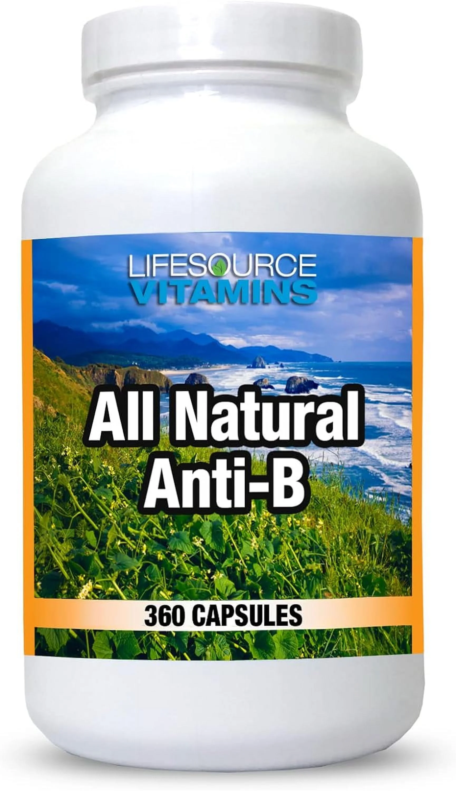 LifeSource Vitamins All Natural Anti-B for Immune Support, 14 All Natural Ingredient with Echinacea & Garlic Extract, 360 Immune Defense Capsules