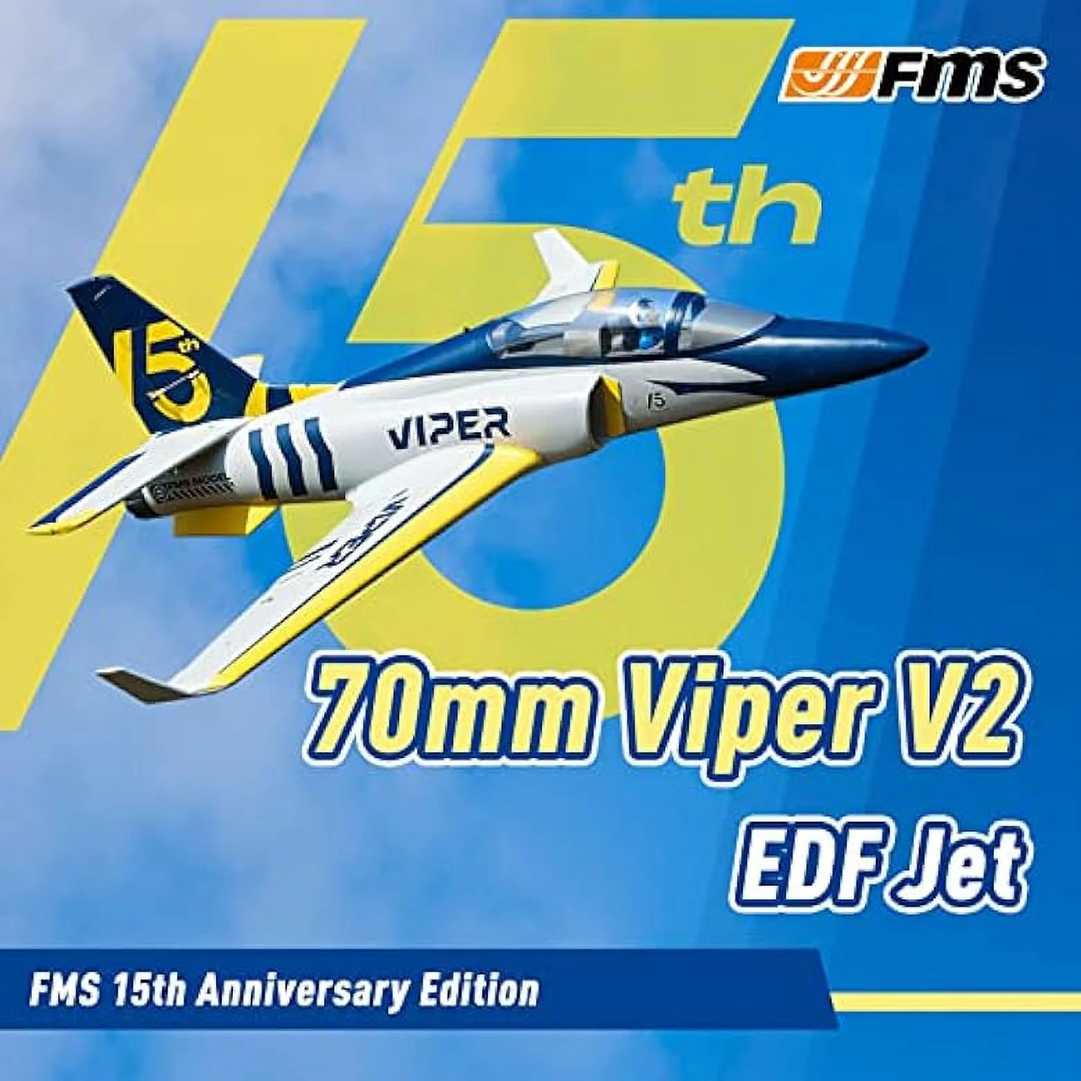 Fms 70mm Viper V2 EDF Navy Blue Trainer RC Airplane Jet 6S PNP (NO Radio Battery Charger)