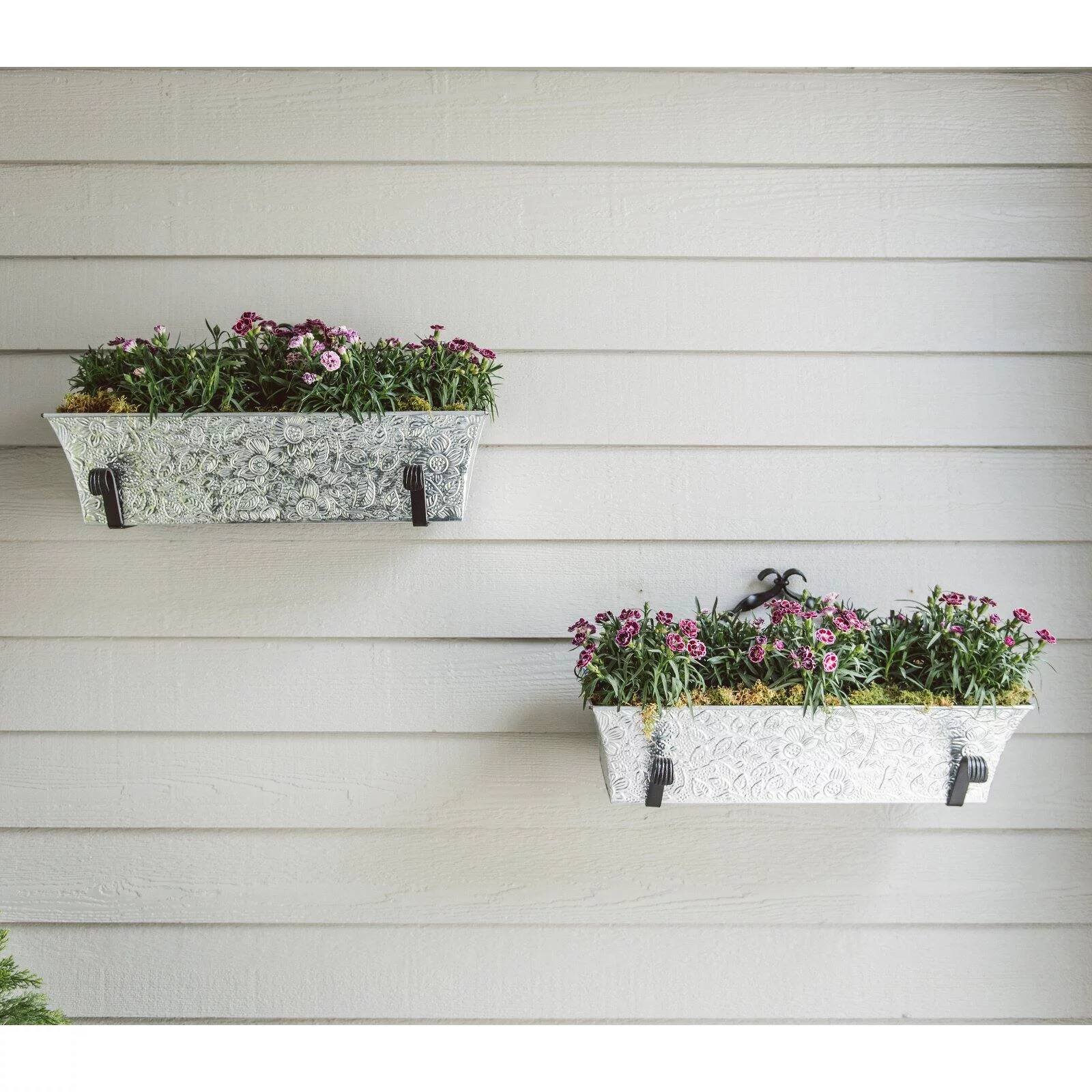 Achla C-04 Designs C-04 Rectangular Galvanized Steel Flower Box Garden Planter