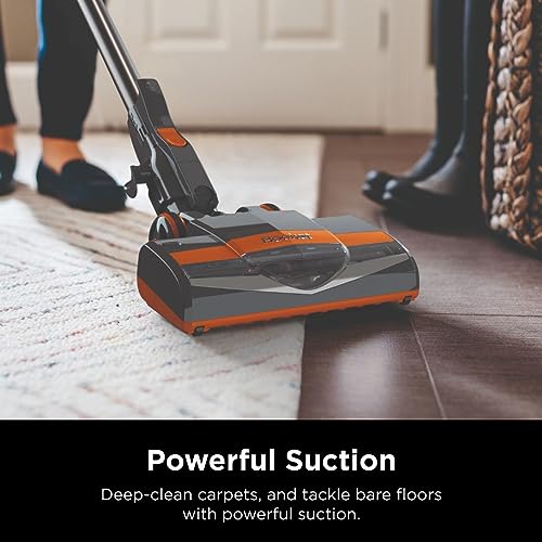 Shark Rocket Ultra-Light Corded Bagless Vacuum for Carpet and Hard Floor Cleaning with Swivel Steering (HV301), Gray/Orange
