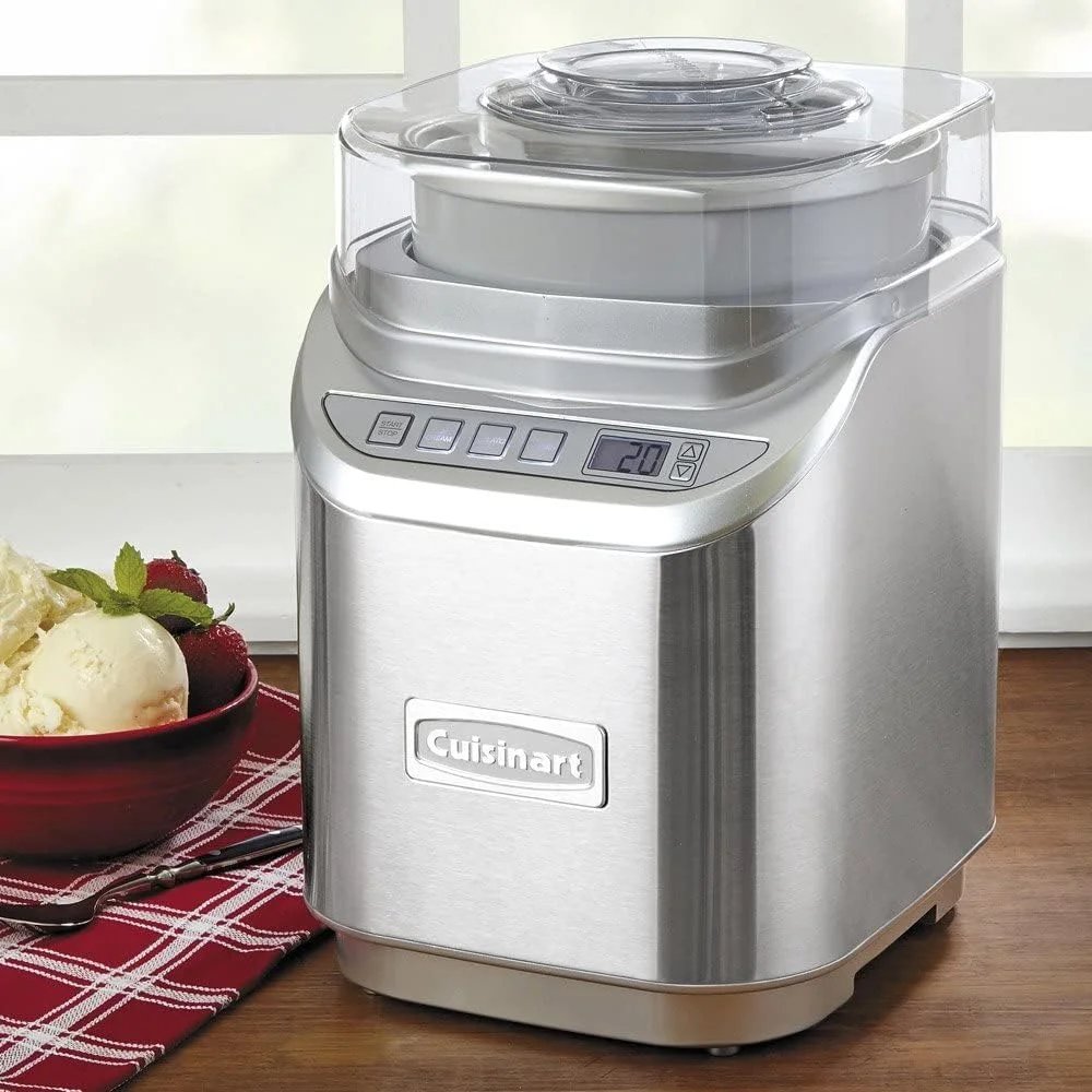 Cuisinart ICE-70FR 2QT Ice Cream Maker Machine with LCD Screen Stainless Steel (Renewed)