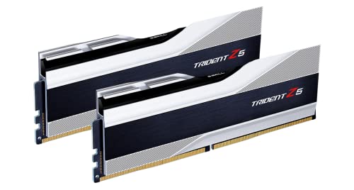 G.SKILL Trident Z5 Series (Intel XMP 3.0) DDR5 RAM 32GB (2x16GB) 6000MT/s CL36-36-36-96 1.35V Desktop Computer Memory UDIMM - Metallic Silver (F5-6000J3636F16GA2-TZ5S)