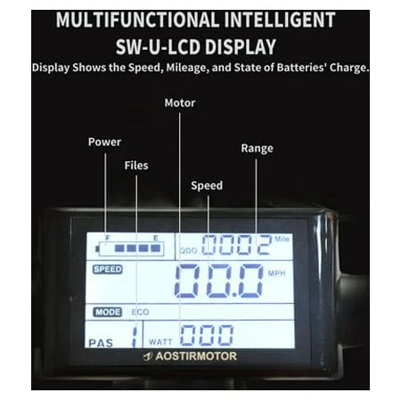 Aostirmotor Electric Mountain Bike, 75oW Motor 48V 13AH Removable Lithium Battery Ebike with Rack, 26