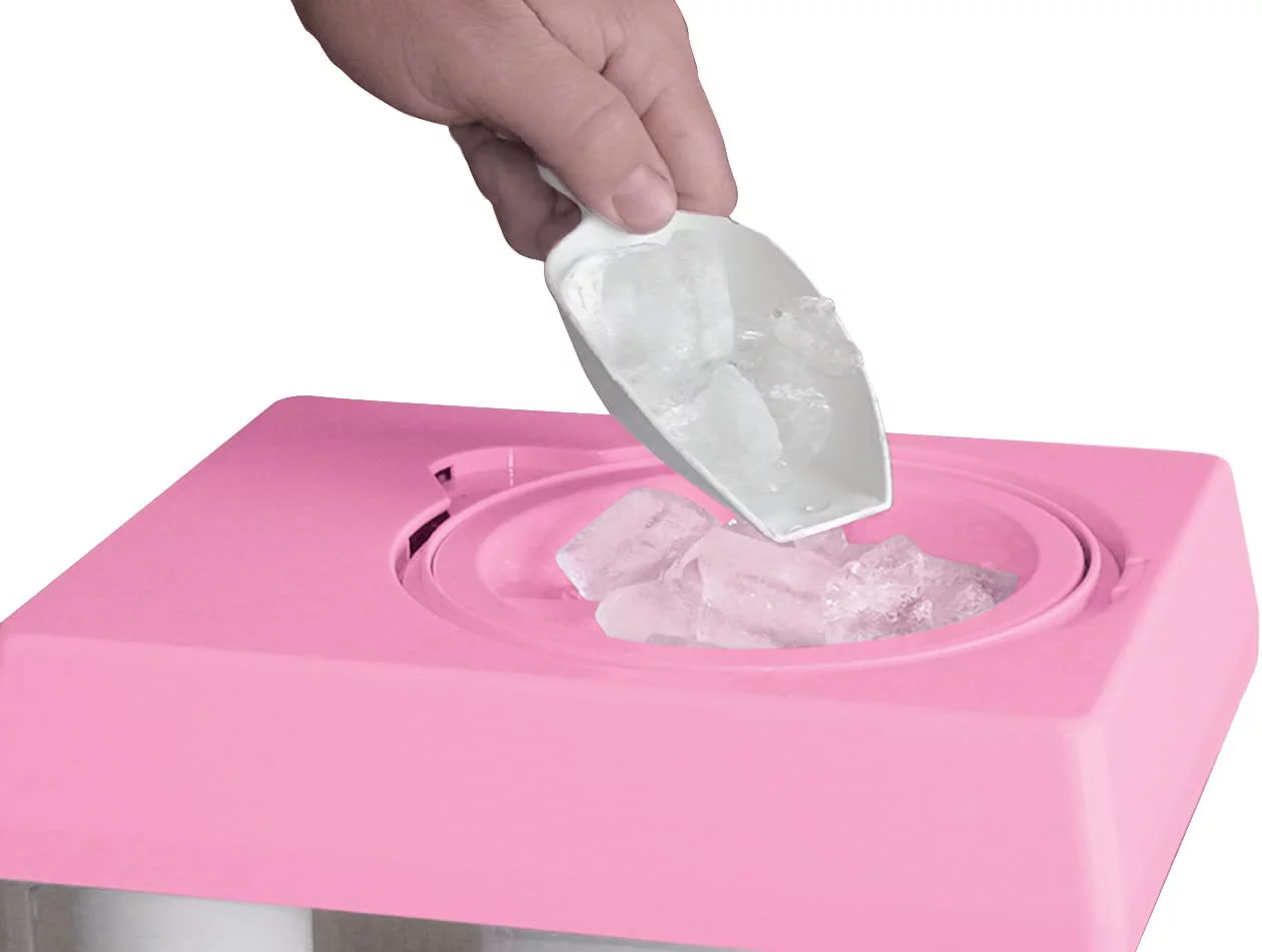 Nostalgia Vintage Countertop Snow Cone Maker Makes 20 ICY Treats Includes 2 Reusable Plastic Cups & Ice Scoop, Pink