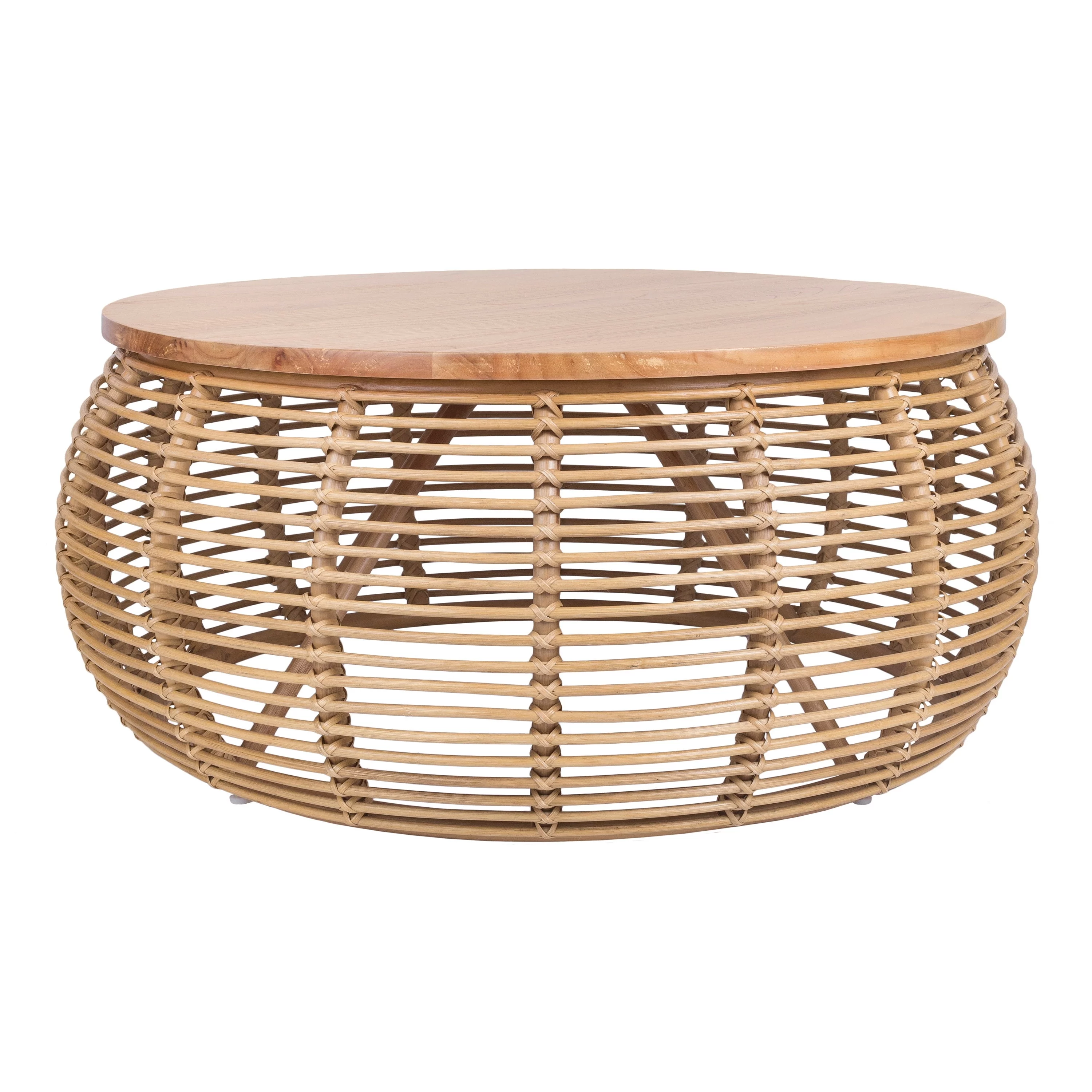 The Curated Nomad  Doolittle Round Rattan Coffee Table