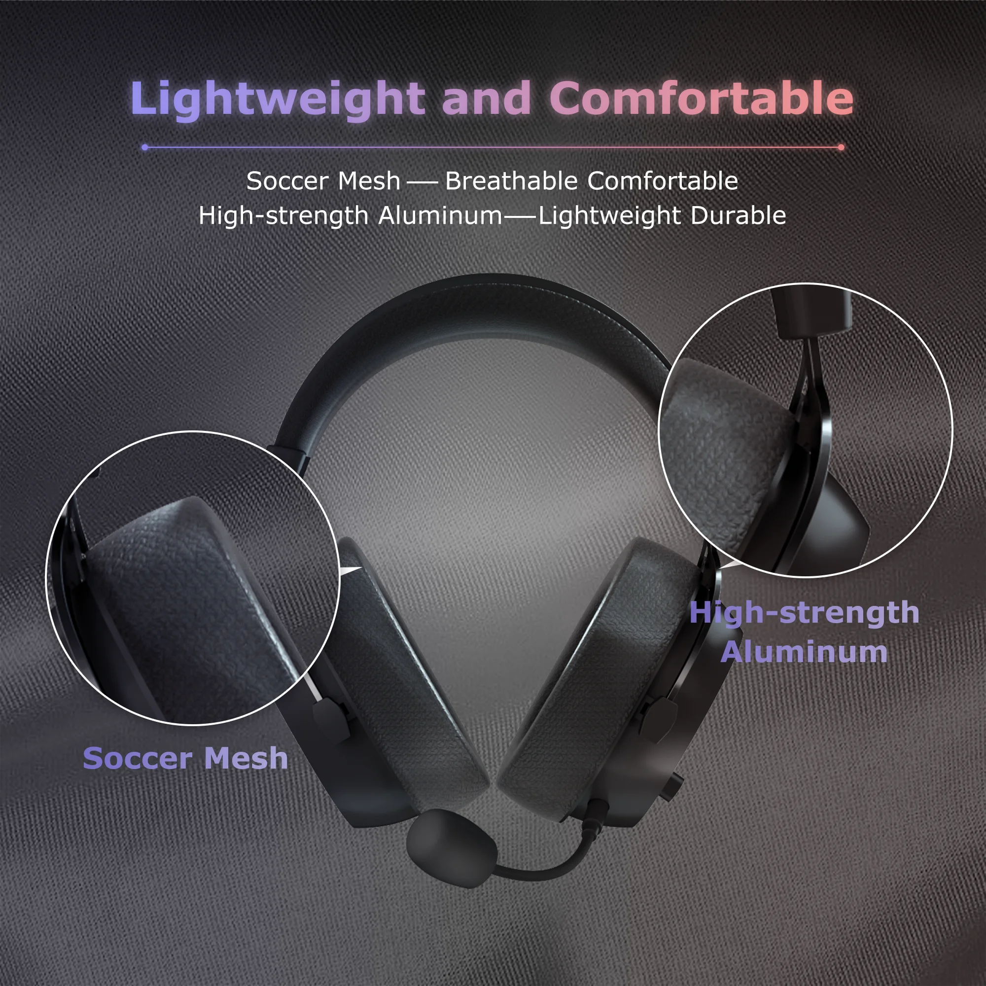 UHM Wireless Gaming Headset for PC/PS4/PS5/ Nintendo Switch,Over Ear 2.4G/Bluetooth Gaming Headphones with Detachable Noise-Canceling Microphone, Stereo Sound, Lightweight/One-button Control Design
