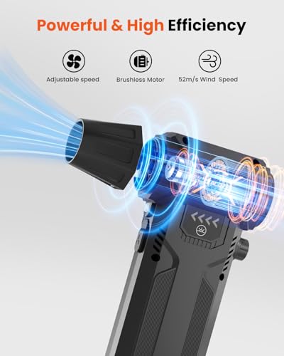 Electric Air Duster-380000RPM Compressed Air Duster, Super High-Speed Air Blower, Replace Compressed Air Cans,Keyboard and PC Clean, Adjustable Air Blower for Outdoors,Car,Home (AC-27)