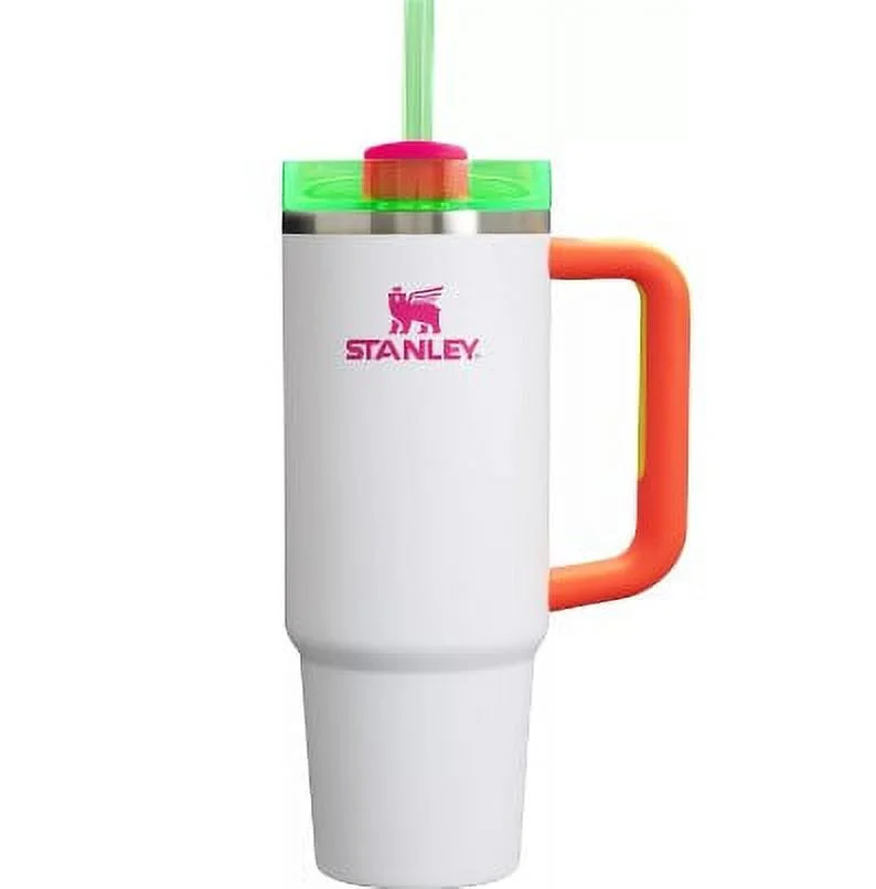 Stanley 30 oz. Quencher H2.0 FlowState Tumbler – Spring Fling Collection (Neon White)
