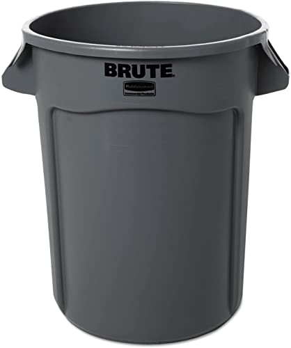 Rubbermaid Commercial 263200GY Round Brute Container Plastic 32 gal Gray (One Pack)