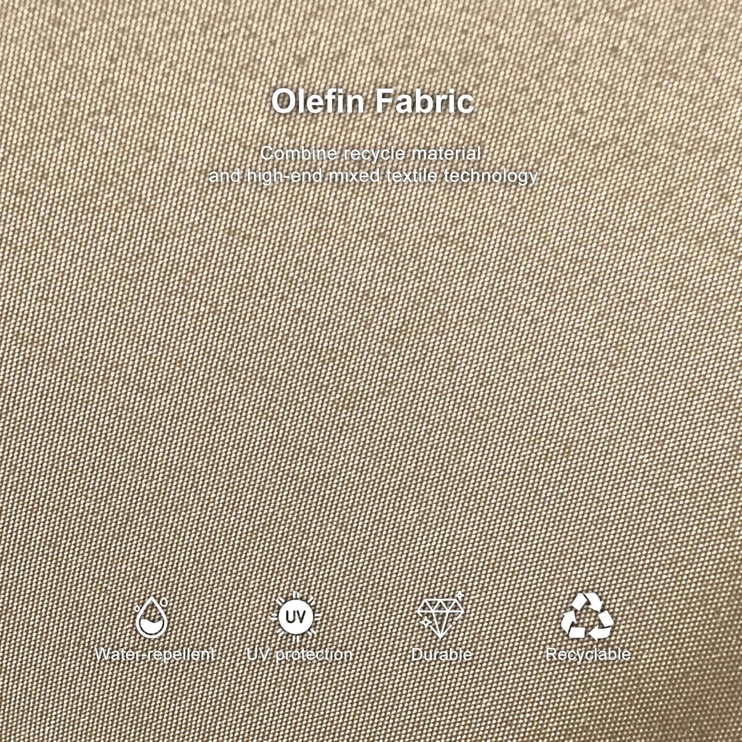 PURPLE LEAF 9' X 12' Double Top Olefin Cantilever Patio Umbrella Deluxe Large Outdoor Umbrella Rectangle Offset Umbrella with Fade Resistance Recycled Fabric for Garden Deck Pool, Taupe