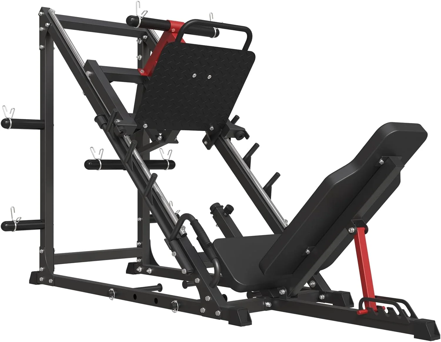 syedee Leg Press Machine with Calf Block, 1500LBS Weight Capacity Adjustable Leg Machine with Resistance Band Pegs and Plate Storages, Workout Equipment for Strength Training