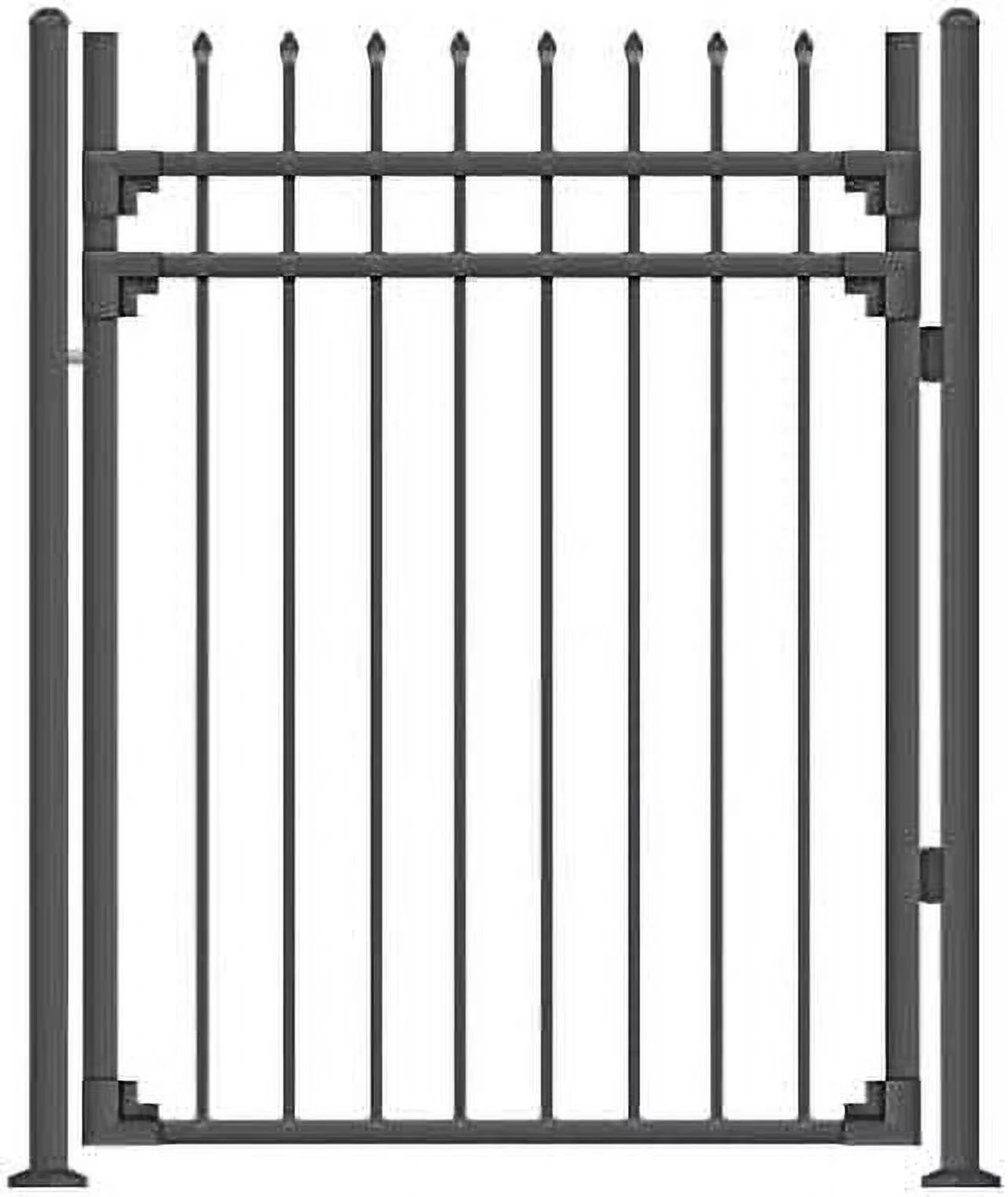 Xcel Fence Aspen Style 3-Rail Steel Fence Gate, Powder-Coated Black, 4ft x 5ft