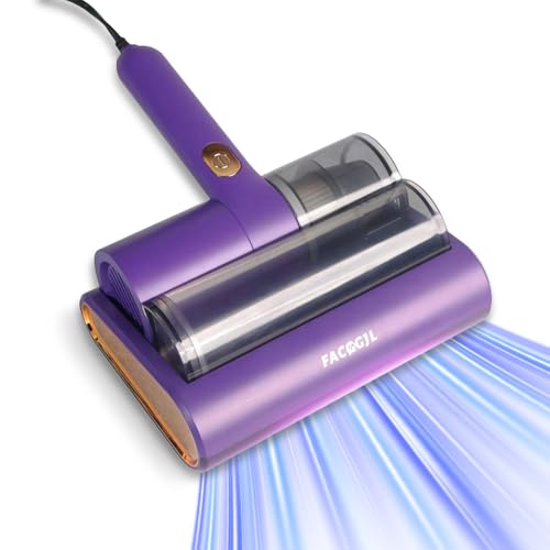 Bed Vacuum Cleaner, 13Kpa Strong Suction and Low Noise, UV Light, Washable HEPA Filter for Deep Clean, Handheld Vacuum Effectively Clean Up Bed,Mattress Vacuum Corded,Sofas, Pet Hair and Carpets