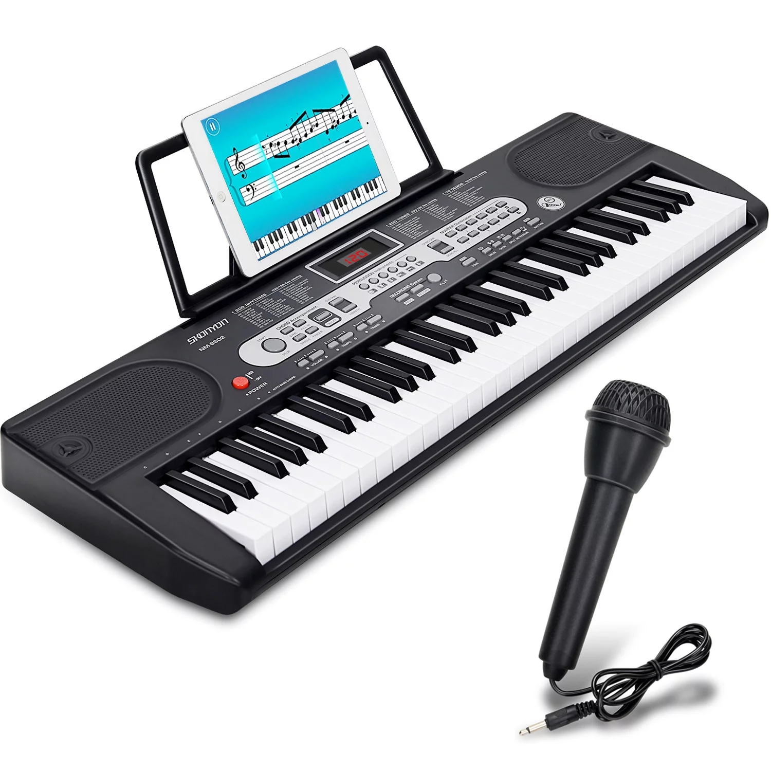 YouYeap 61 Key Piano Keyboard Portable Electric Keyboard with Microphone