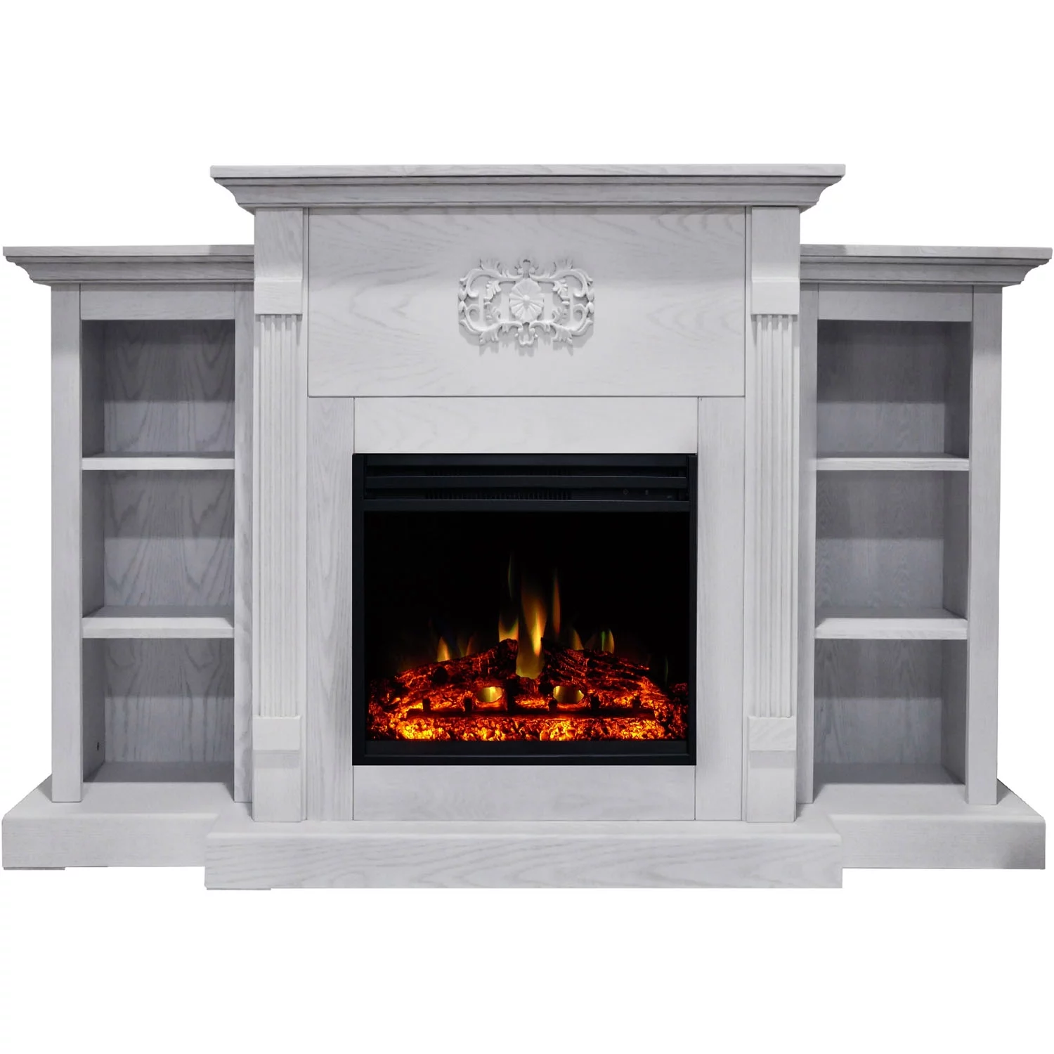 Cambridge Sanoma 72'' Electric Fireplace with Enhanced Charred Log Insert
