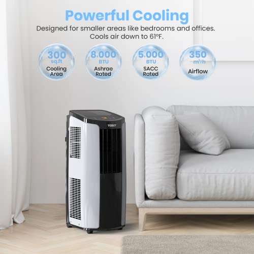 TOSOT Portable Air Conditioner Quiet, Remote Control, Built-in Dehumidifier, Fan