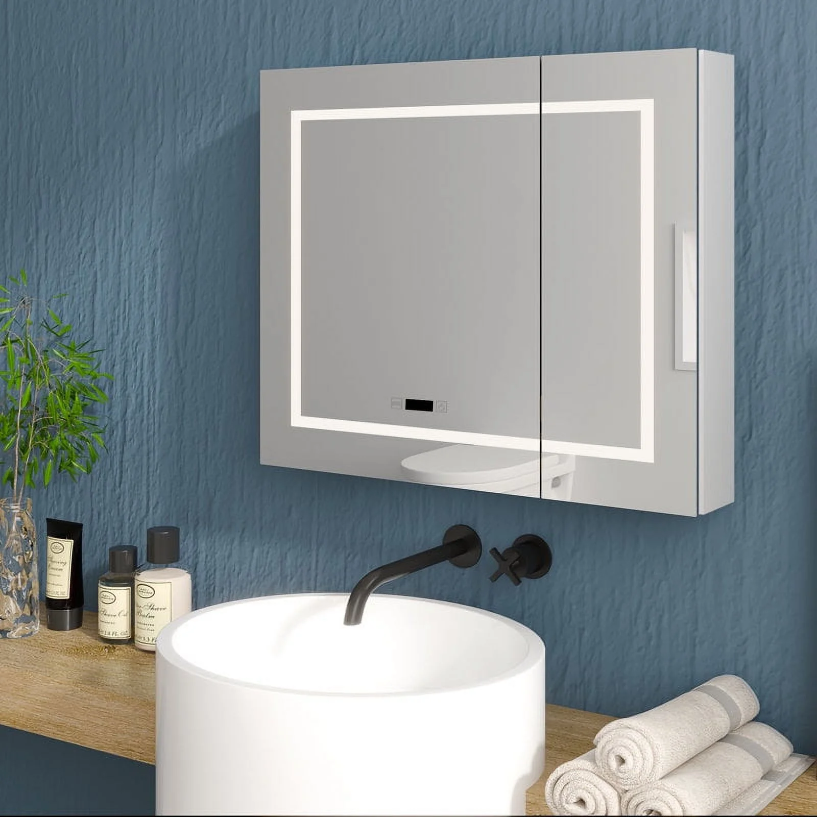 Soges LED Bathroom Mirror Cabinet Medicine Cabinet with Lights, Bathroom Wall Cabinet, 30