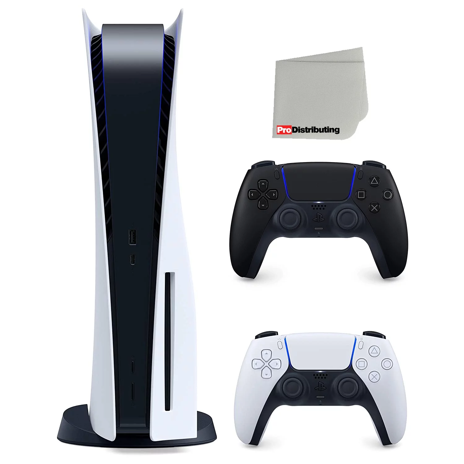 Sony Playstation 5 Disc Version Japan Import (Sony PS5 Disc) with Extra Midnight Black Controller and Cleaning Cloth