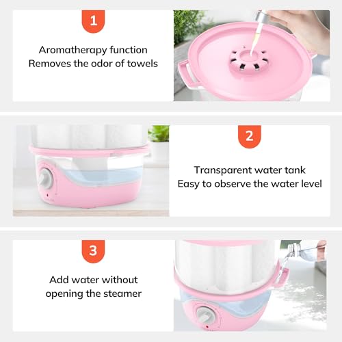 TASALON Mini Hot Towel Warmer for SPA, Esthetician Supplies Towel Heater for Stones and Towels, Towel Warmers for Bathroom, Barber, at Home Salon, Baby Towel Steamer for Facials and Body, White