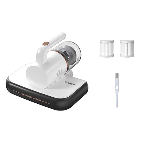 CANDY™ Mattress Vacuum Cleaner UV Sanitizing with HEPA Filter,350W Anti-Allergen for Bed,Carpet,Couch,Dust & Pet Hair, 0.4L Dust Cup with Washable Fliter, Auto UV Shutoff & Overheat Protection