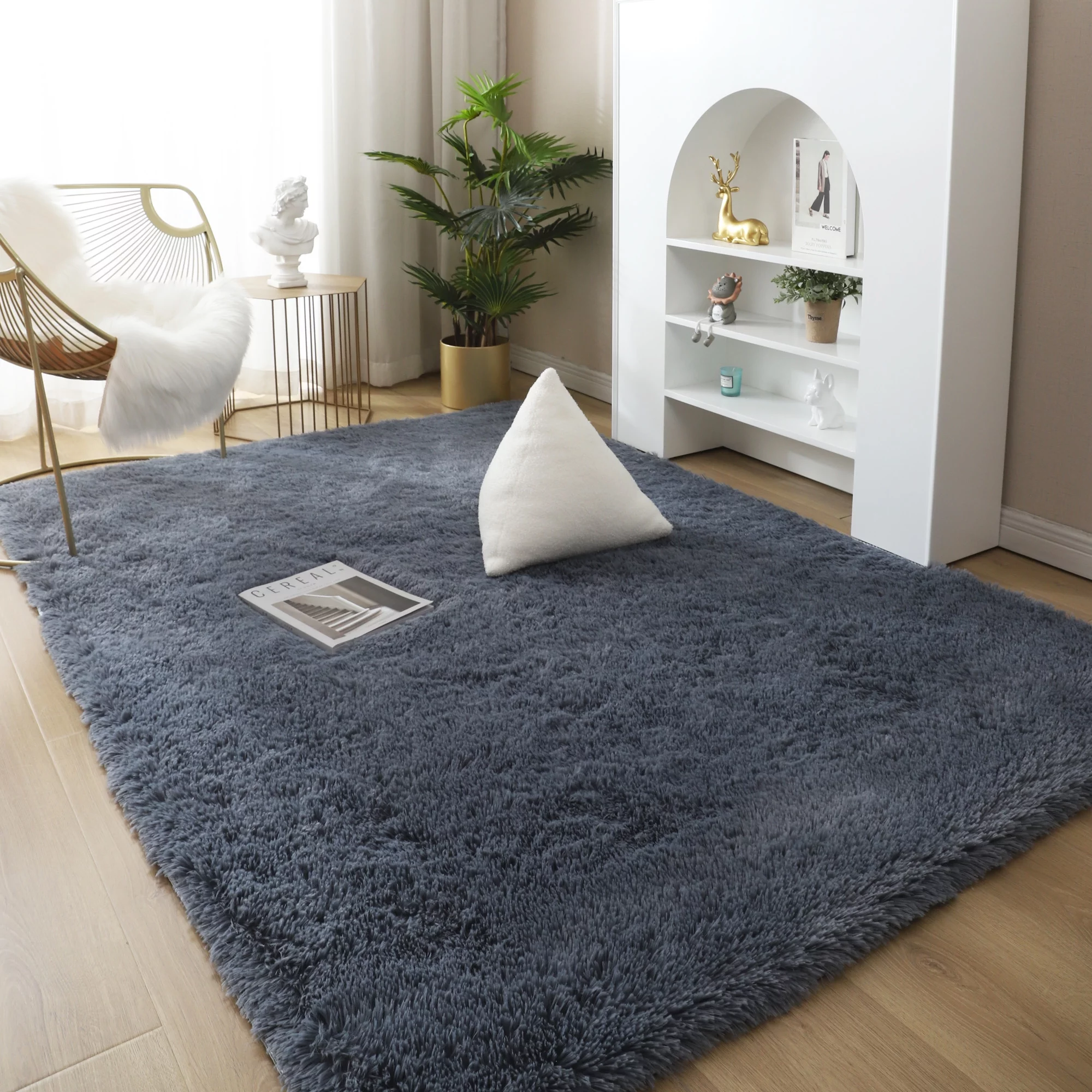 SAYFUT Ultra Soft Indoor Modern Area Rugs Fluffy Living Room Carpets Suitable for Children Bedroom Home Decor Nursery Rugs Pink/ Red/ White/ Brown-Upgraded Rug