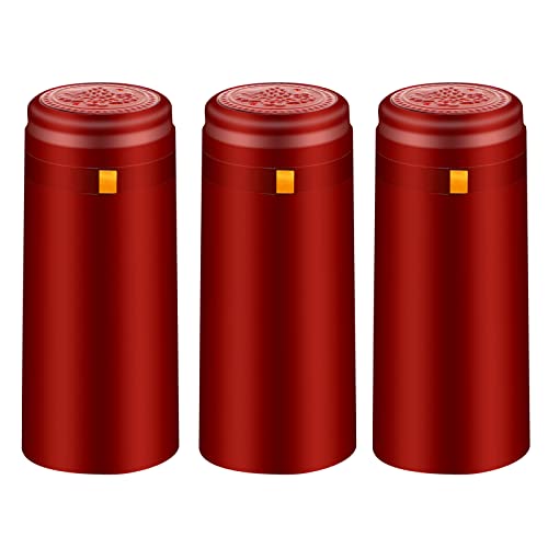 PVC heat shrink capsules 120 count 3 colors wine shrink wrap wine bottle corks capsules for professional, wine cellars and home use - black, red, gold