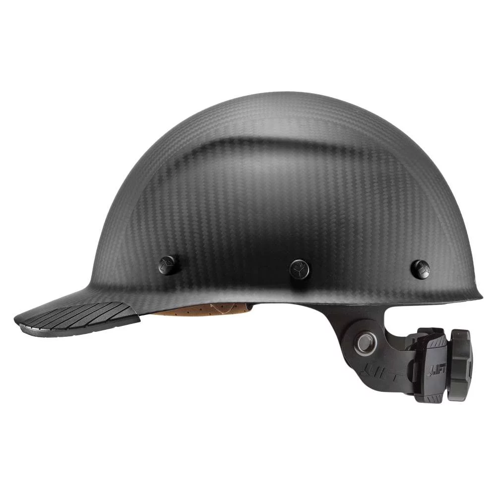 Lift Safety Hard Hat Dax Matte Black Carbon Fiber Cap Style