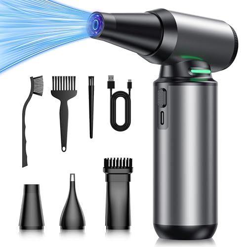 Compressed Air Duster, 180000RPM 7500Mah Electric Air Duster with Brushless Motor, 12-Gear Mini Blower, Replace Canned Air, Jet Dry Blower for Computer, Keyboard, Car, Home, Outdoor Cleaning