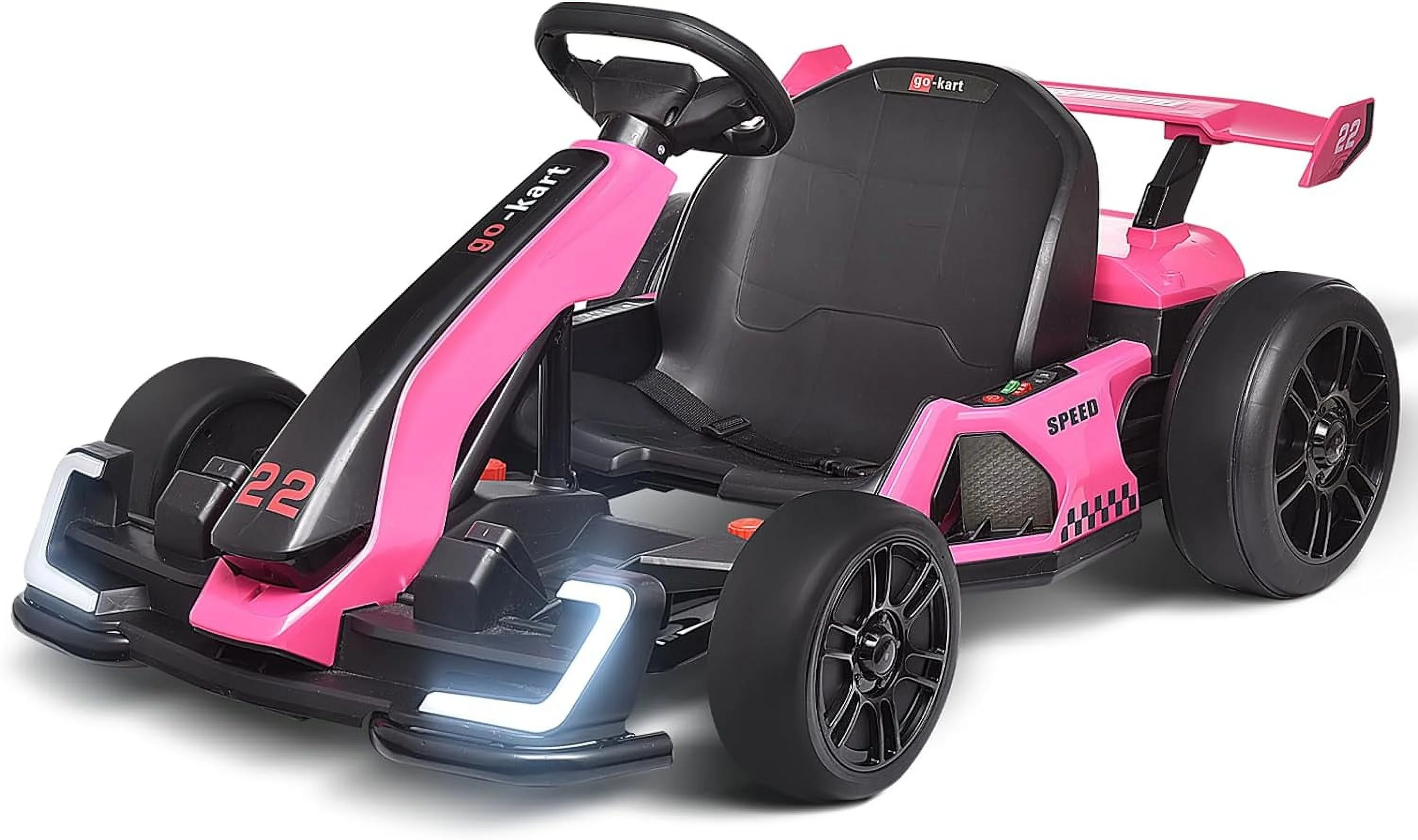 Blitzshark 24 V Kids Go Kart 300W Powerful Electric Pedal Go Kart, with Drift/Sports Mode, EVA Tires, Brake Pedal, Pink