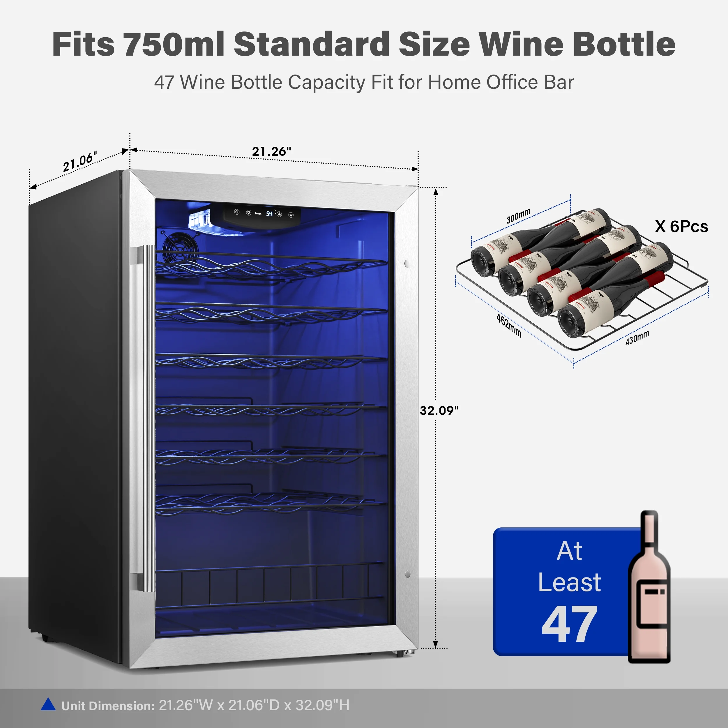 Yeego Wine Refrigerator, 94 Bottle Small Wine Fridge,Freestanding Wine Cellars Glass Door for Home, Office