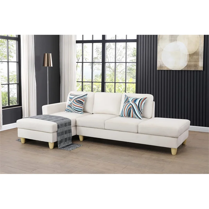 Star Home Living Jack Sectional Sofa Cream White