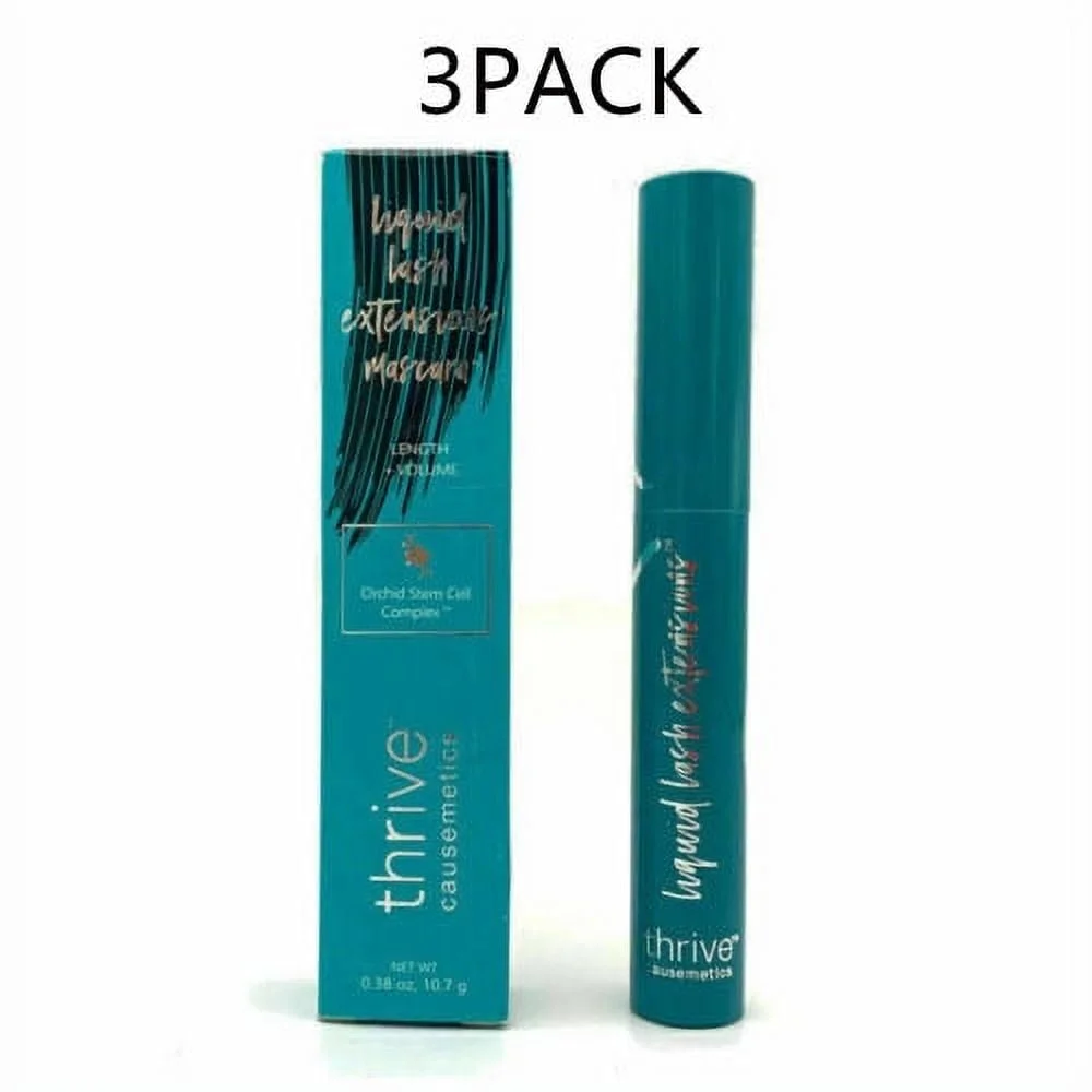3PACK Thrive Causemetics Liquid Lash Mascara Full Size .38oz Brynn Rich Black