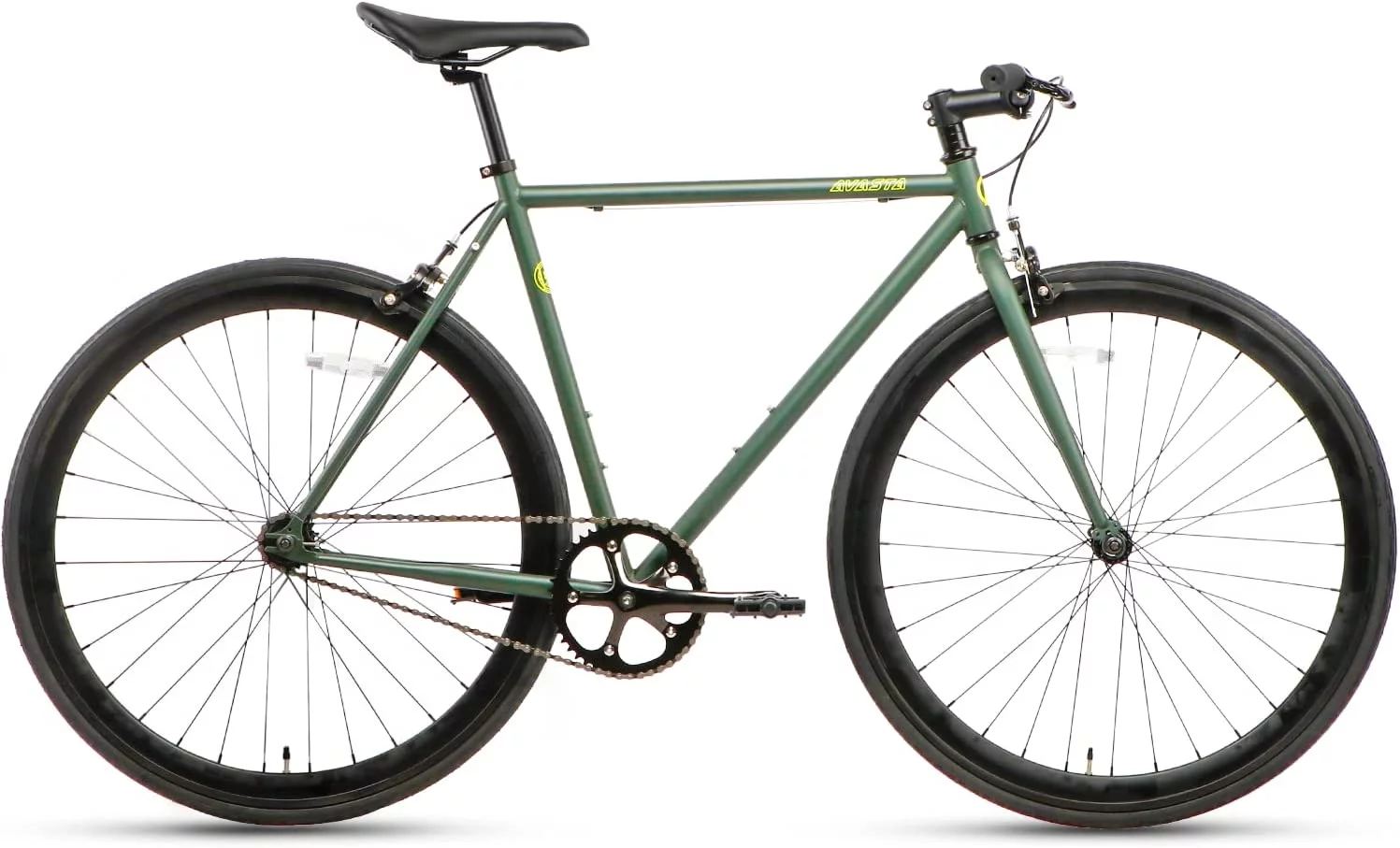 AVASTA Lightweight Unisex Single-Speed Fixed Gear Urban Commuter Bike for Women and Men,58 Green