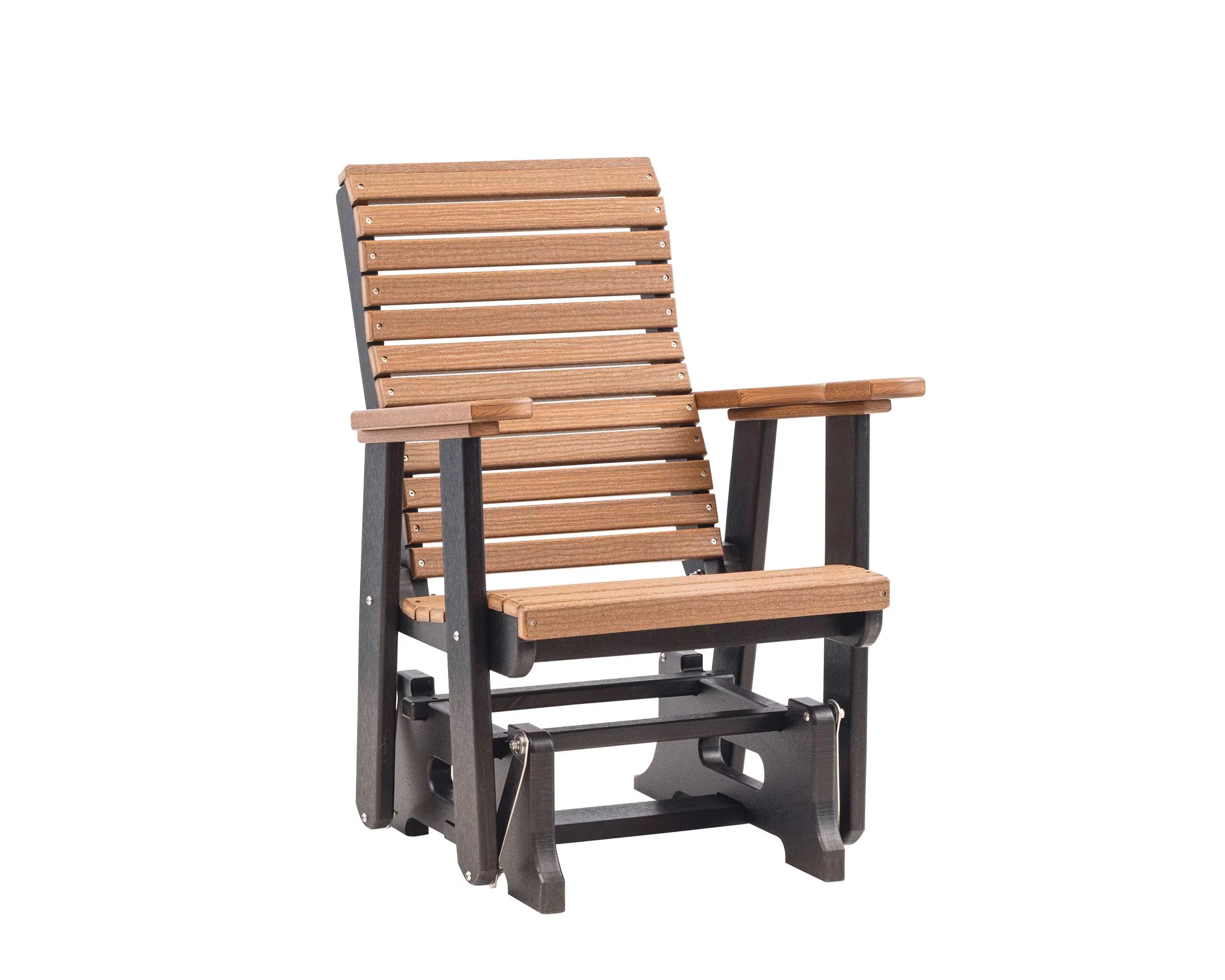 Anchor Bay Amish Crafted Poly Outdoor Glider, Antique Mahogany on Black