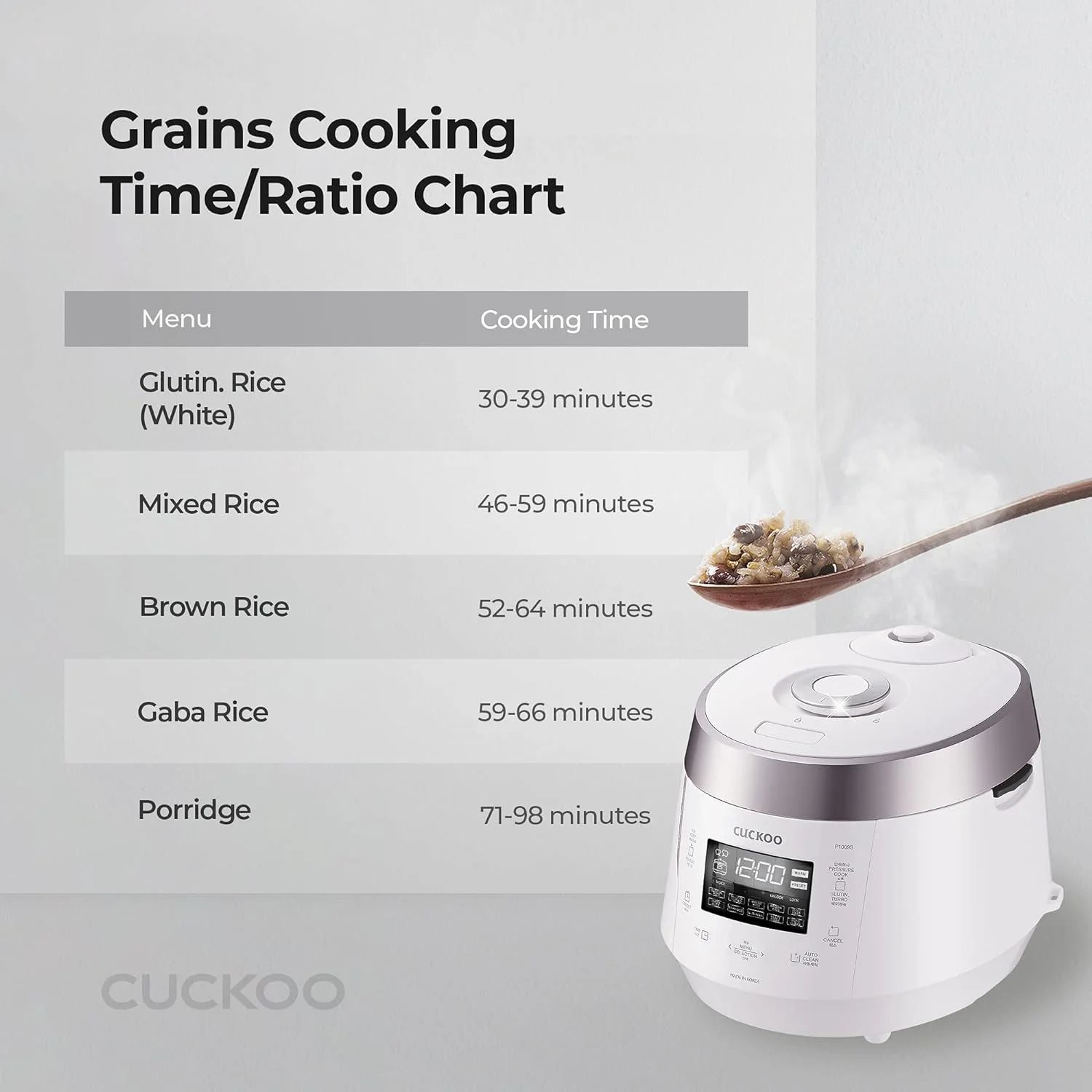Cuckoo Electric Heating Pressure Rice Cooker CRP-P1009SW (White)