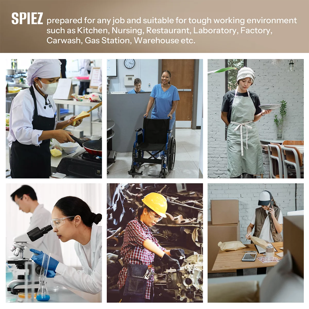 SPIEZ Women's Slip Resistant Shoes - Fashionable Chef Restaurant Work Shoes Waterproof Oilproof Non Slip Breathable Sneakers for Women Black