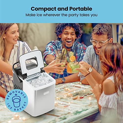 Iceman Dual-Size Ice Maker Countertop - Portable Ice Machine, Large and Small Ice Machine Maker with Self Cleaning, 9 Cubes in 7 Mins, 22lbs/24hrs, for Home, Kitchen, Office, Party, Ice Scoop Included