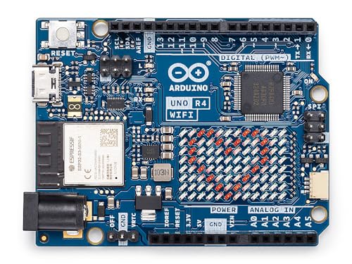 Arduino UNO R4 WiFi [ABX00087] – Renesas RA4M1 + ESP32-S3, Wi-Fi, Bluetooth, USB-C, CAN, 12-bit DAC, OP AMP, Qwiic Connector, 12x8 LED Matrix for Advanced IoT & Embedded Projects