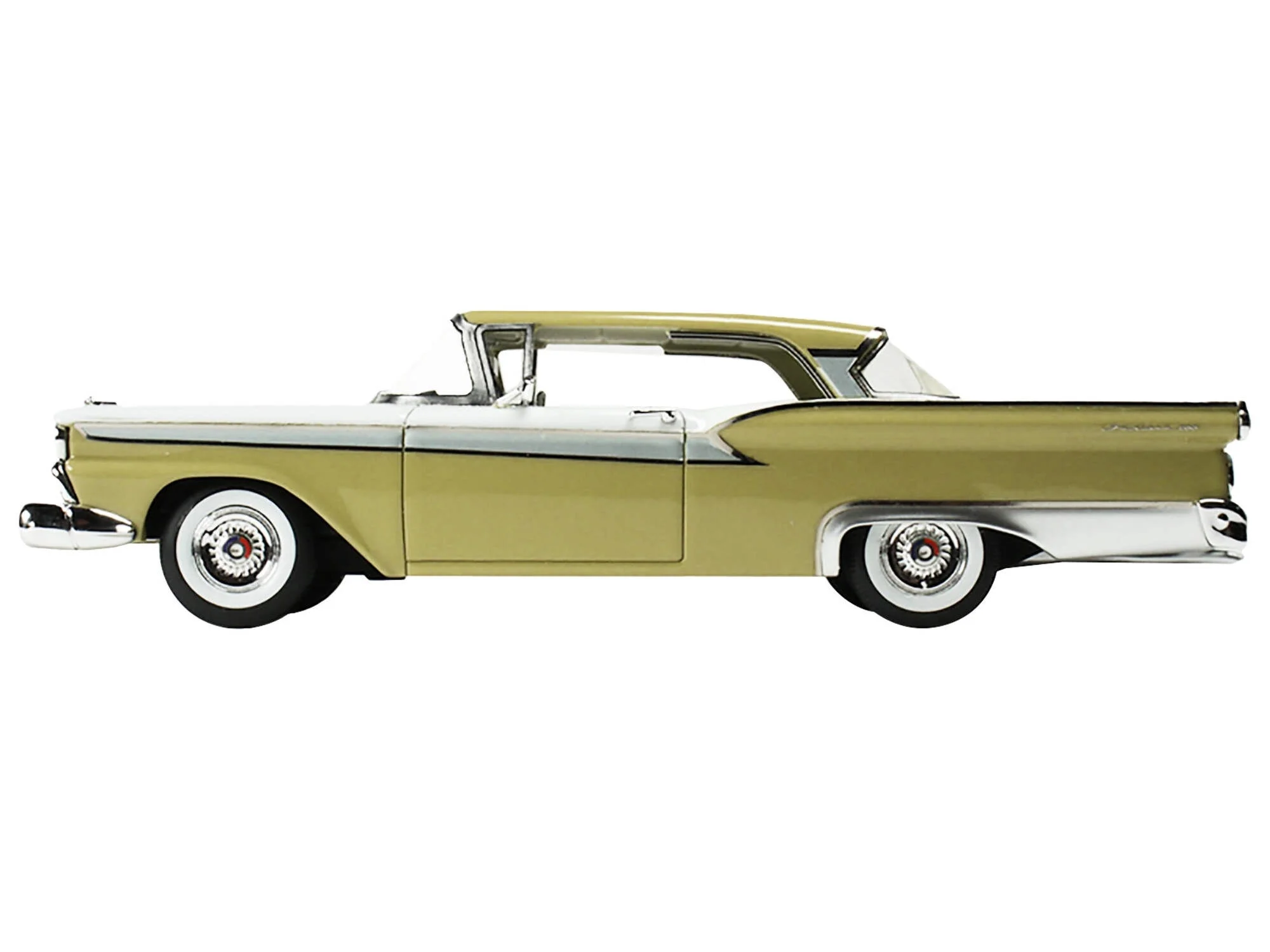 1959 Ford Fairlane 500 Inca Gold and White with Light Green Interior Limited Ed to 240 pcs 1/43 Model Car by Goldvarg Collection