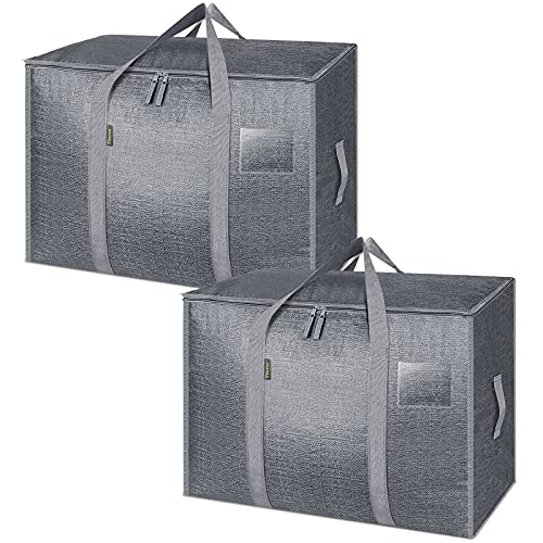 BALEINE 28 Gallon Moving Totes with Reinforced Handles, Heavy-Duty UnderBed Storage Bag for Moving Boxes, Clothes, Travel, Attics (8 Pack, White)