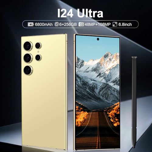 BAOWU I24 Ultra 5G Unlocked Phones, Built in Pen, Smartphone Battery 6800mAh 6.8