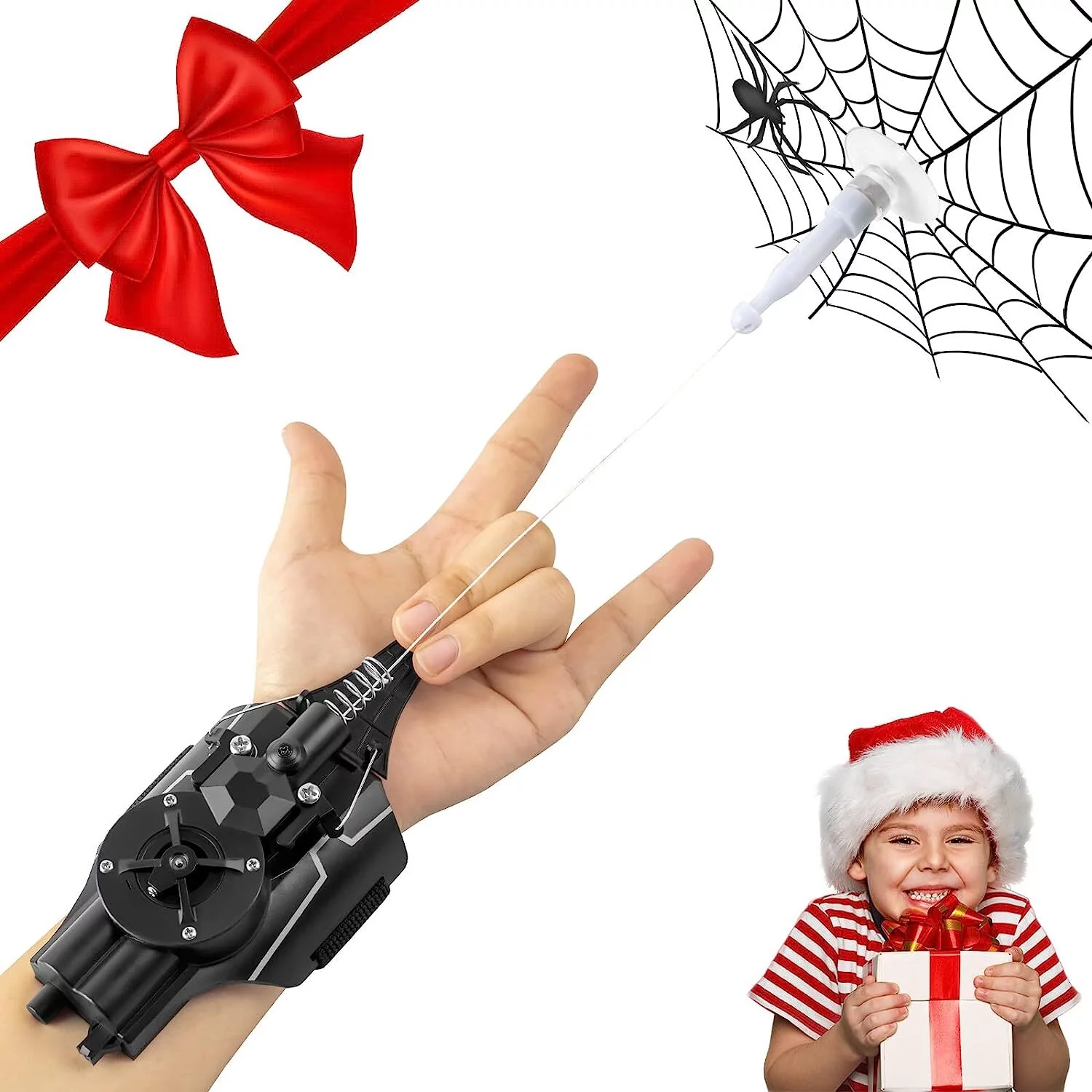 Web Launcher Shooters Toy, Cool Gadgets Electric Reel-in Spider String Shooter Real Silk Superhero Role-Play Cool Stuff Fun Toys Great for Men and Kids (Black)