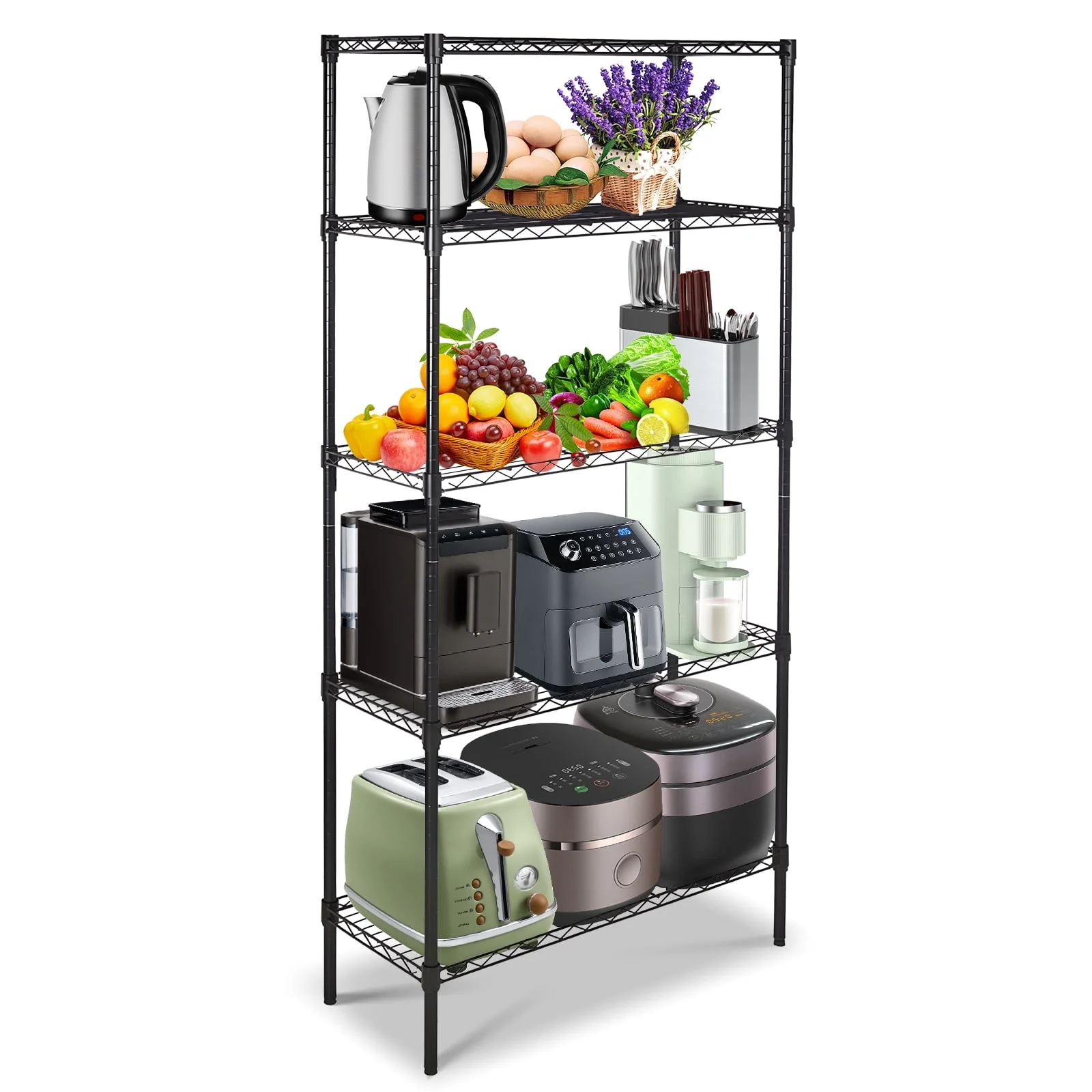 SYTHERS 5 Tier Shelving Unit 35 x 14 x 70