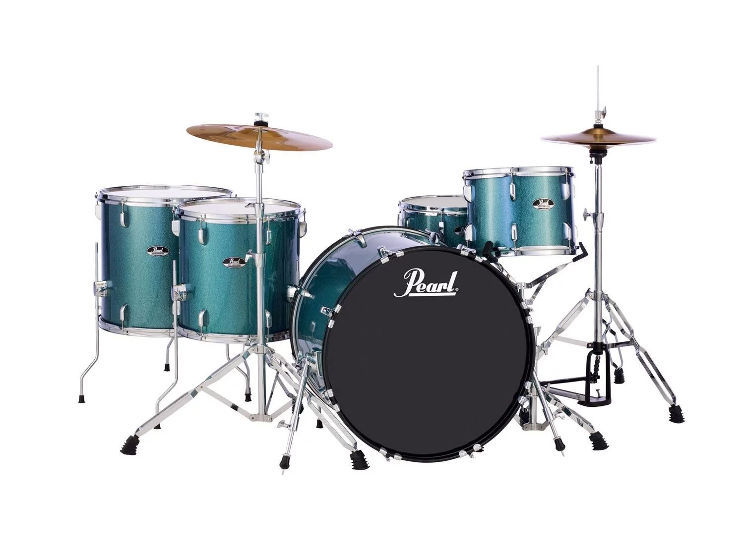 Pearl Roadshow 5 Piece Complete Rock Kit Drum Set with Hardware and Cymbals RS525WFC/C703