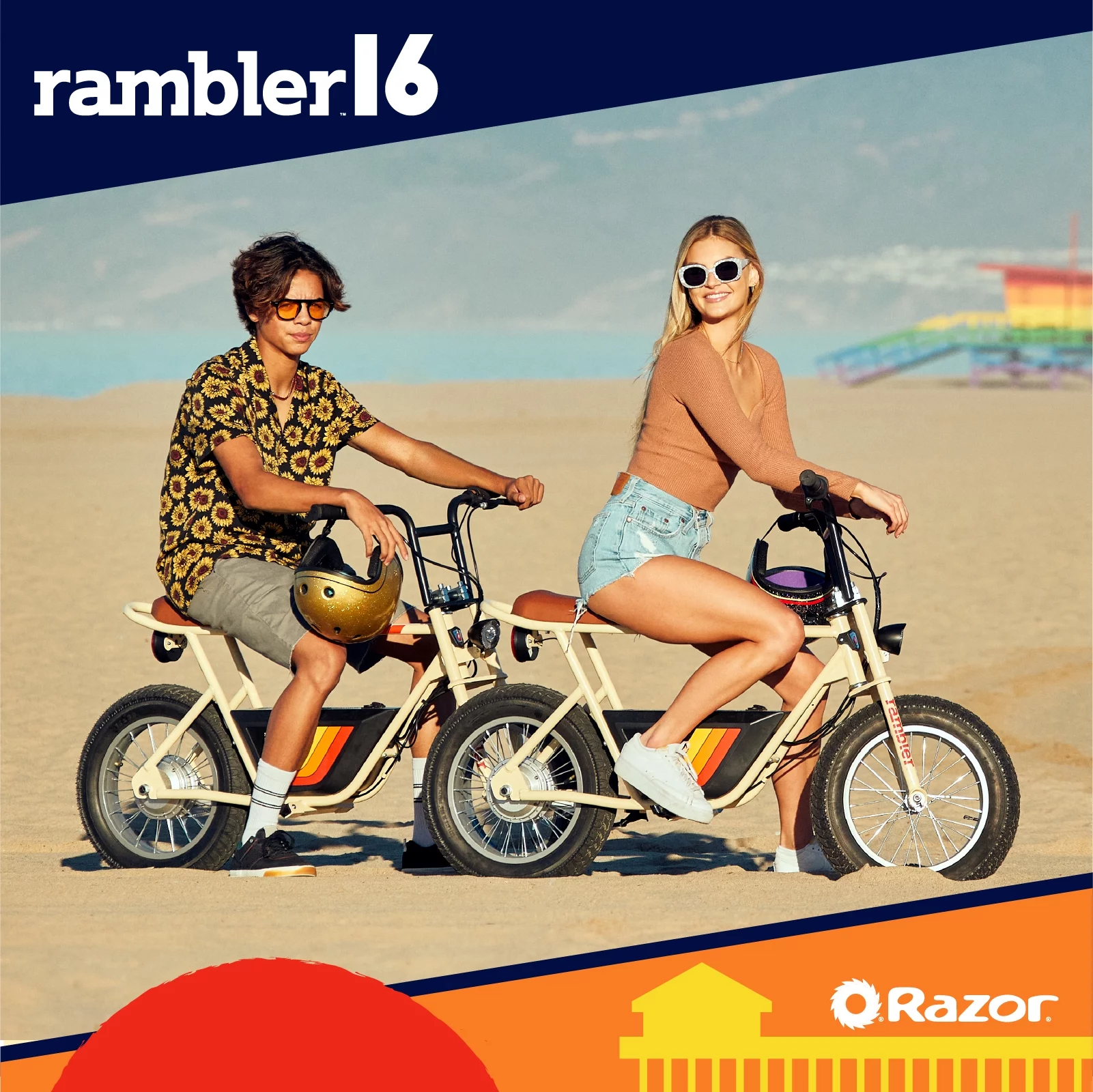 Razor Rambler 16 – 36V Seated Electric Scooter, up to 15 mph, Retro Style Minibike for Teen & Adult